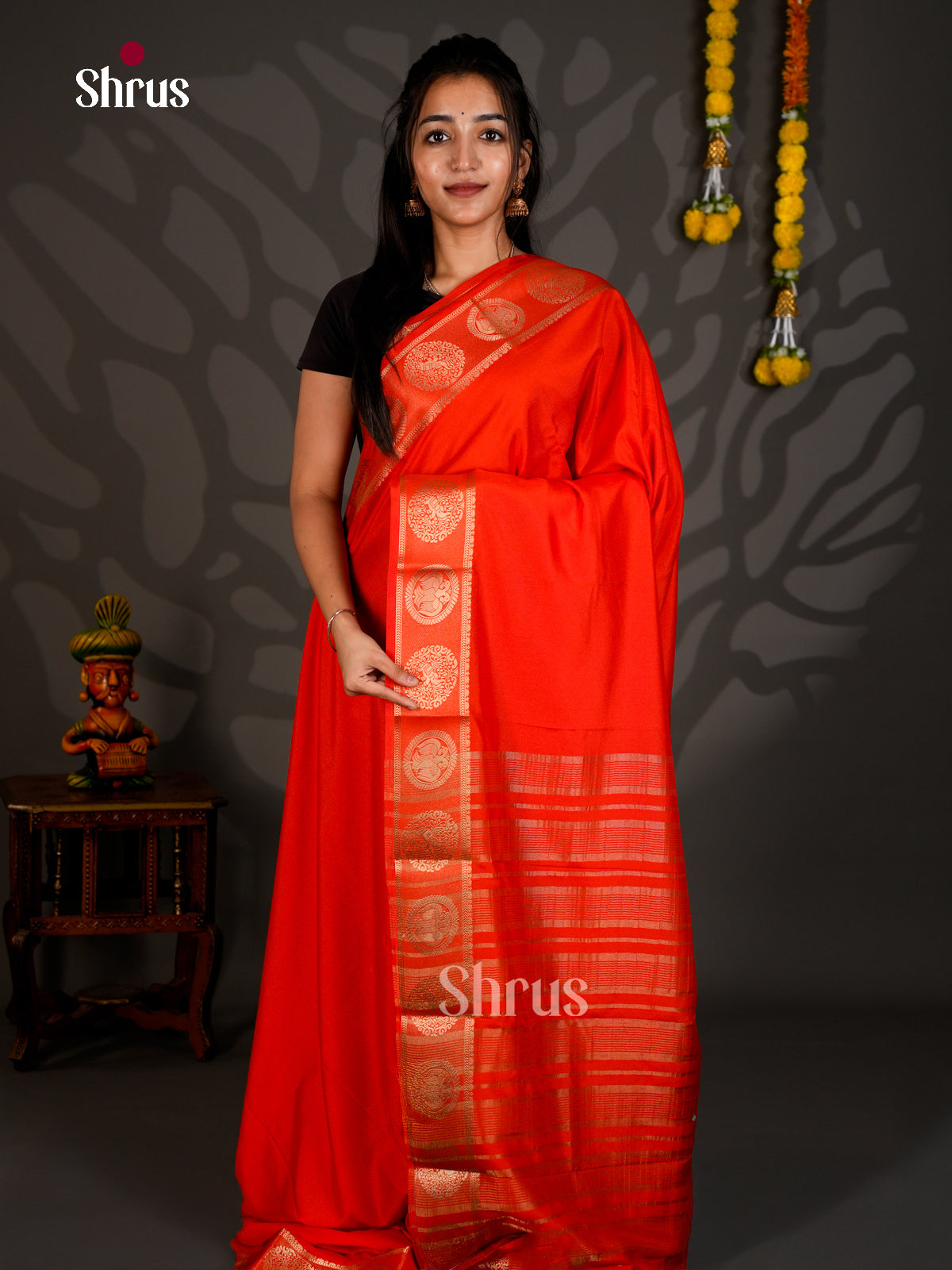 Semi Mysoresilk Saree - ECS11351 - Shop on Shrus.com