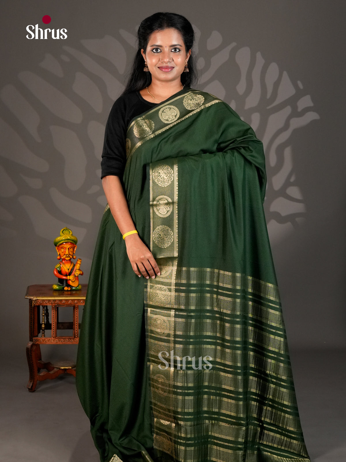 Semi Mysoresilk Saree - ECS11352 - Shop on Shrus.com