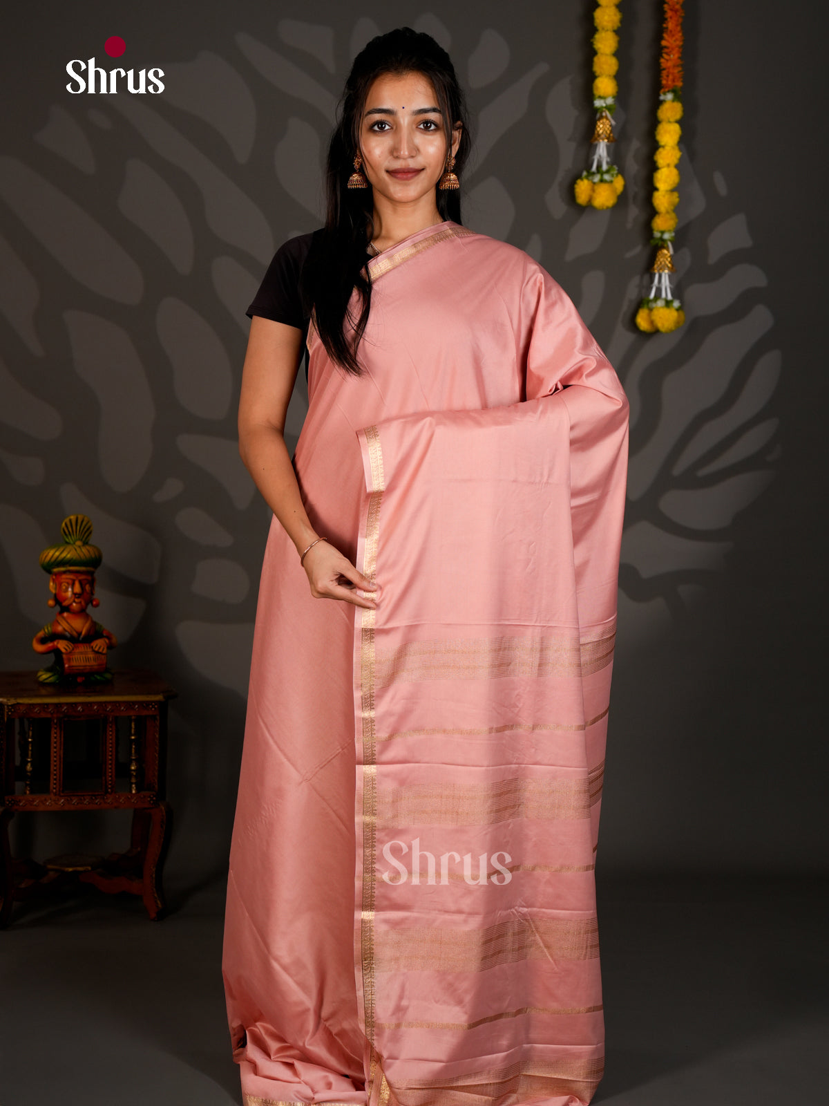 Semi Mysoresilk Saree - ECS11355 - Shop on Shrus.com