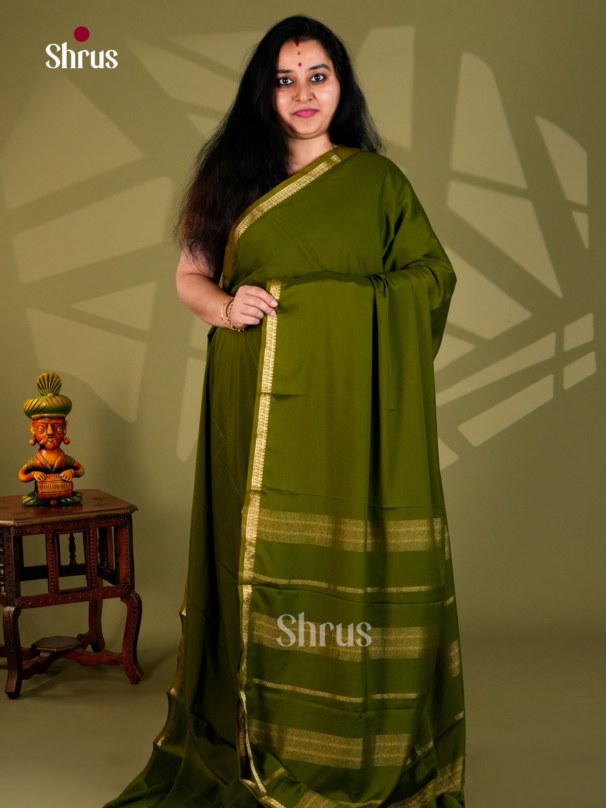 Semi Mysoresilk Saree - ECS11356 - Shop on Shrus.com