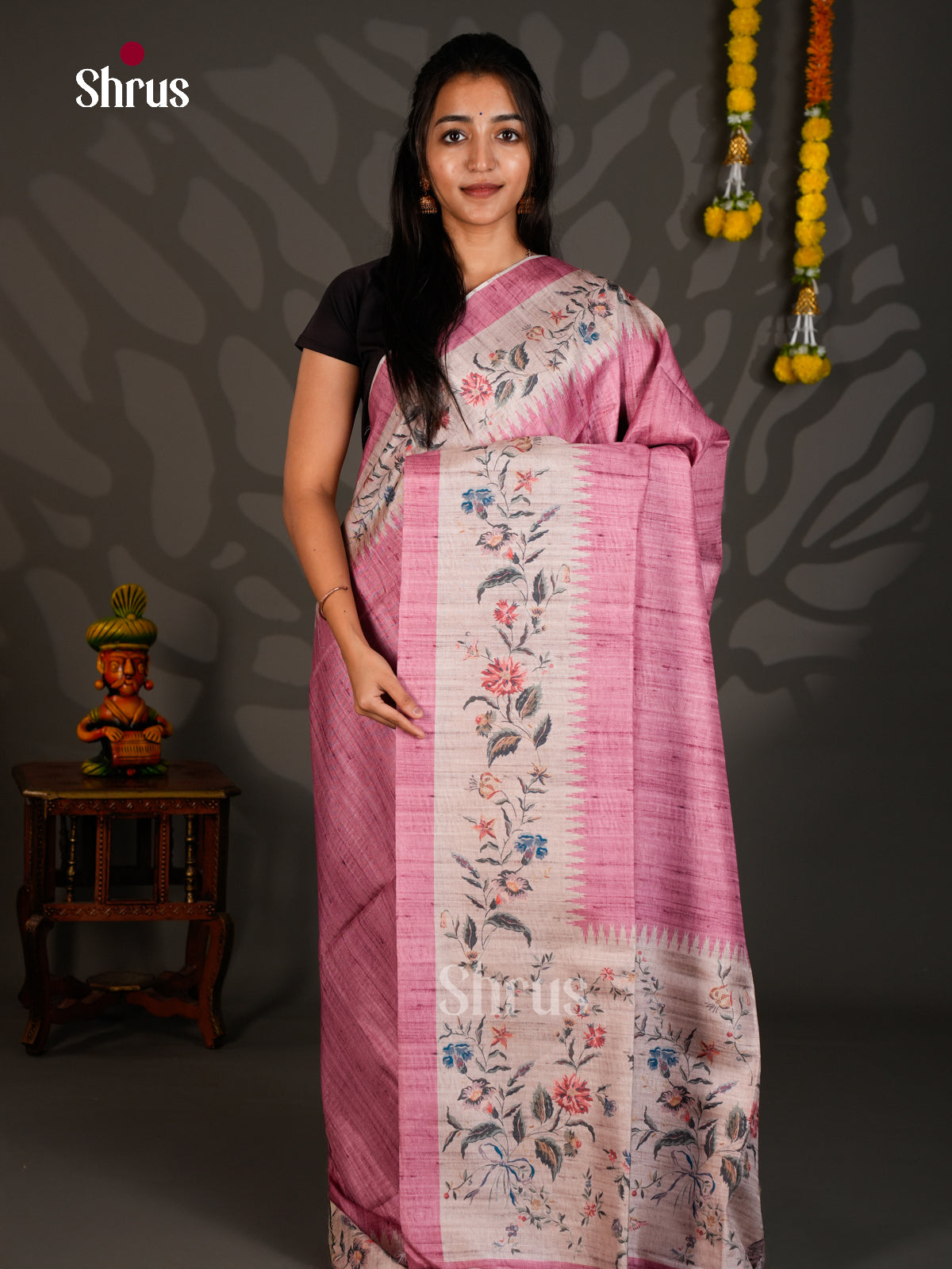 Printed Semi Tussar Saree - ECS12027 - Shop on Shrus.com