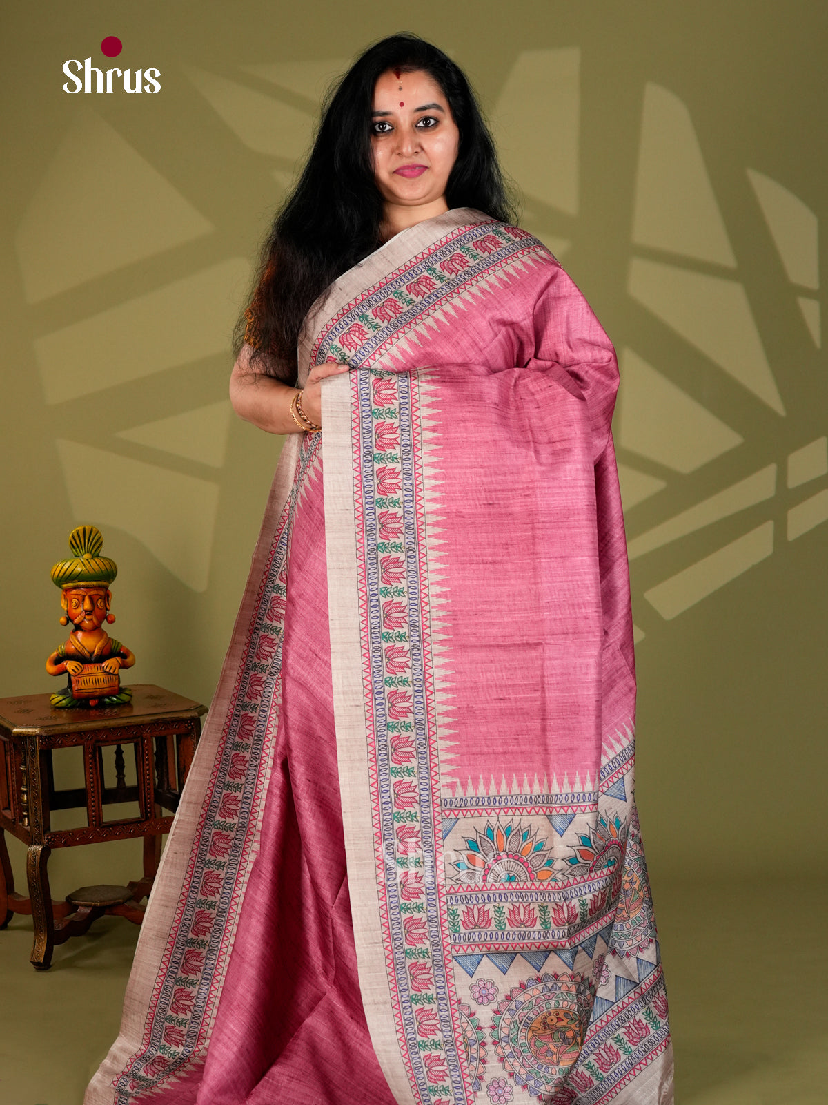 Printed Semi Tussar Saree - ECS12034 - Shop on Shrus.com