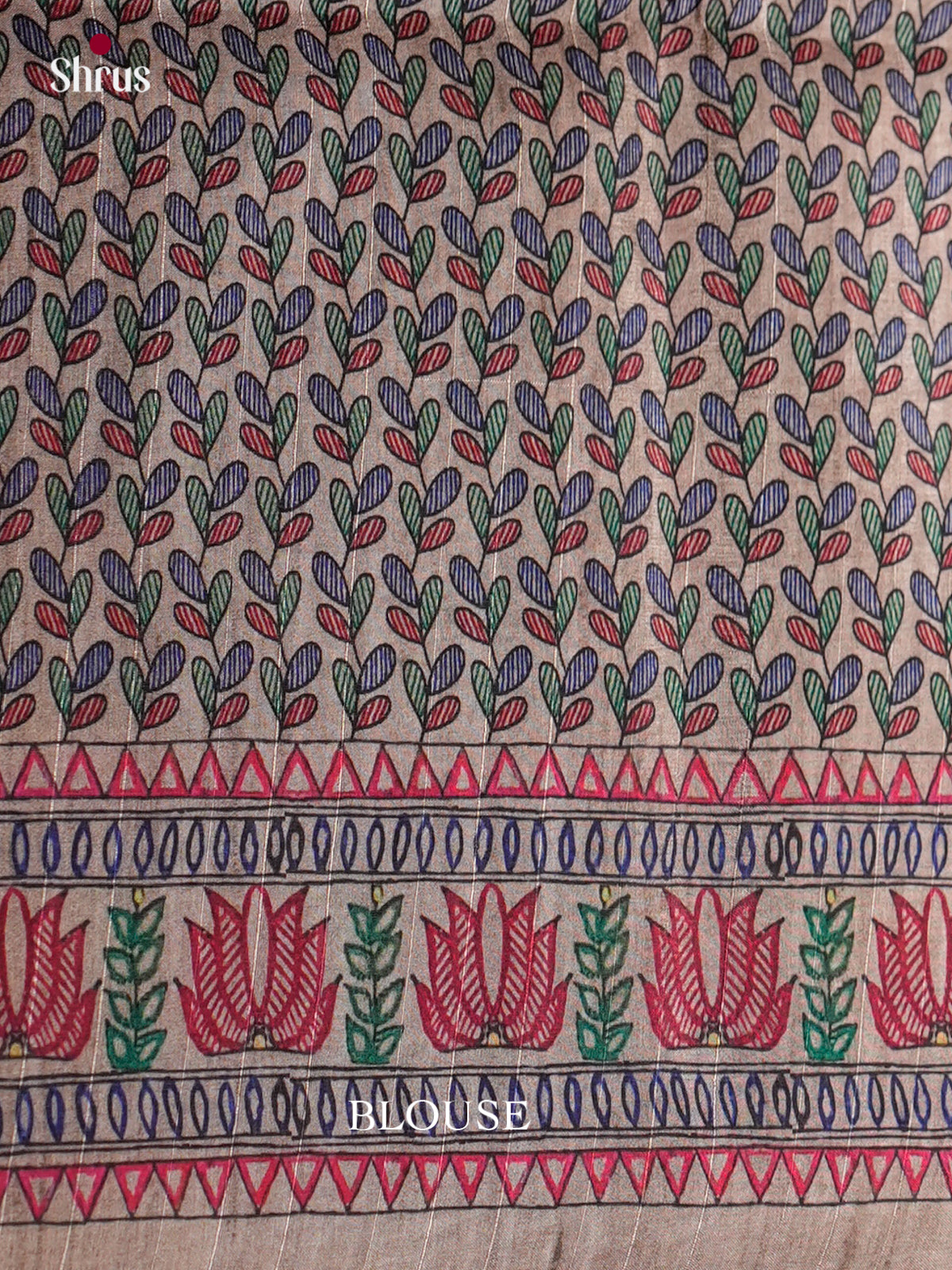 Printed Semi Tussar Saree - ECS12050 - Shop on Shrus.com