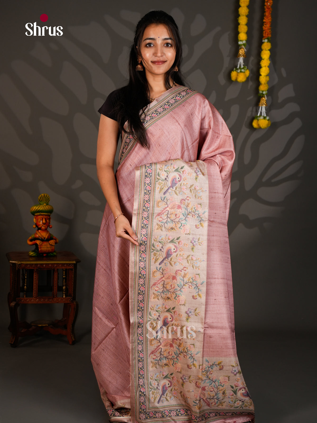 Printed Semi Tussar Saree - ECS12081 - Shop on Shrus.com