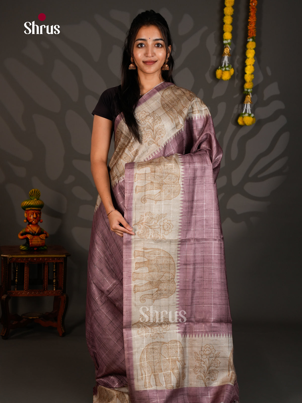 Linen Cotton Saree - ECS12100 - Shop on Shrus.com