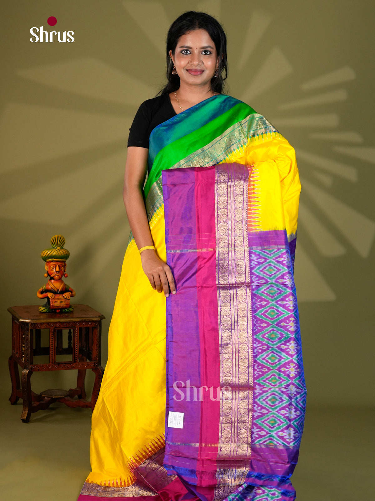 Ikkat Silk Saree - ECS16011 - Shop on Shrus.com