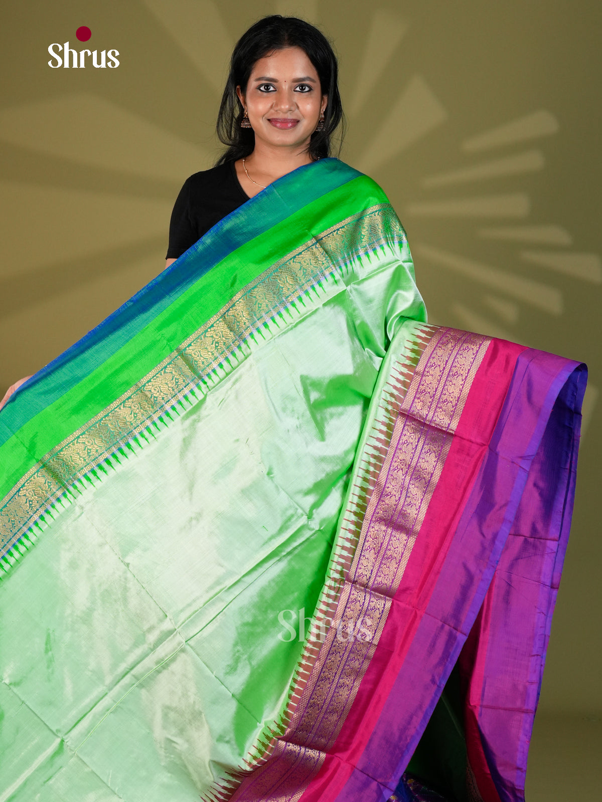 Ikkat Silk Saree - ECS16017 - Shop on Shrus.com