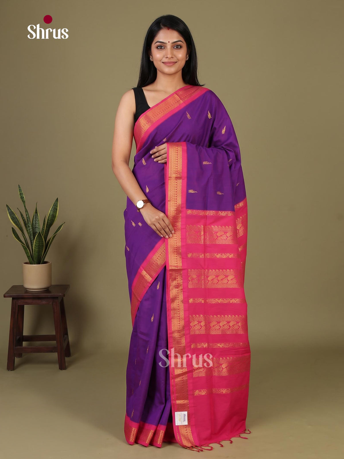 Purple & Pink - Kalyani Cotton Saree