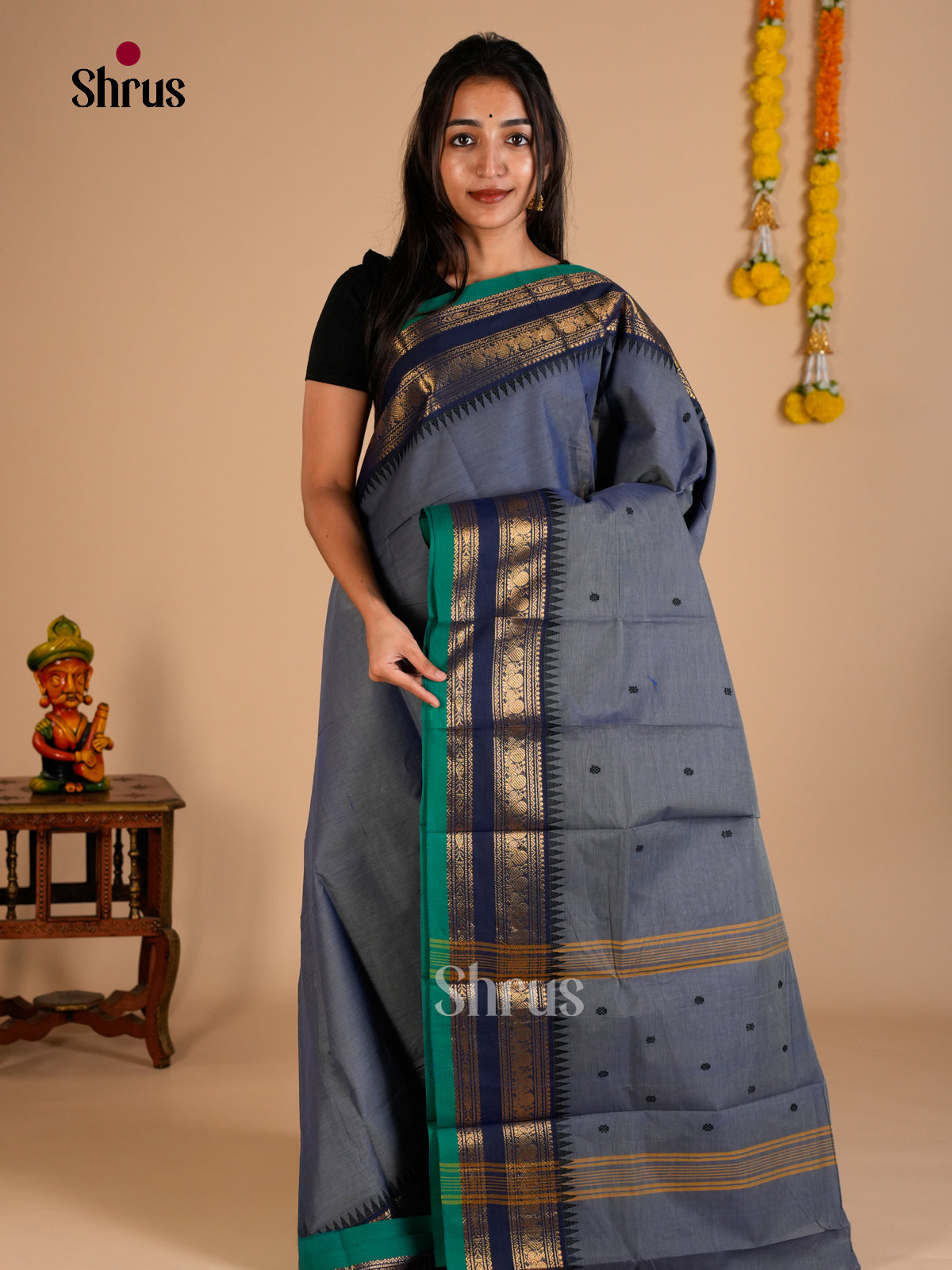 Chettinad Cotton Saree - ECS26025 - Shop on Shrus.com
