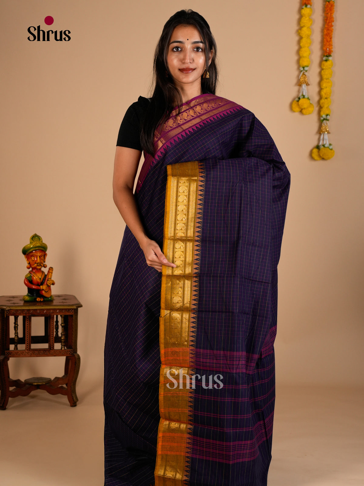 Chettinad Cotton Saree - ECS26077 - Shop on Shrus.com