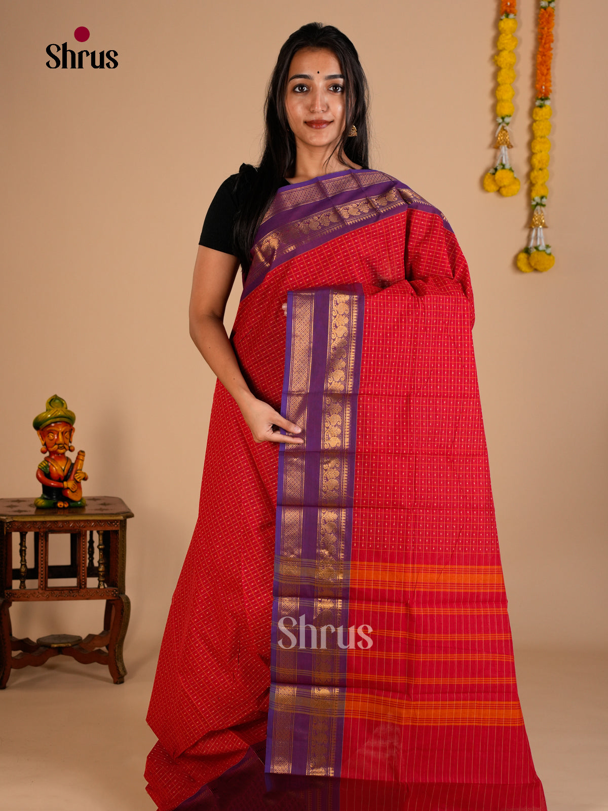 Chettinad Cotton Saree - ECS26095 - Shop on Shrus.com