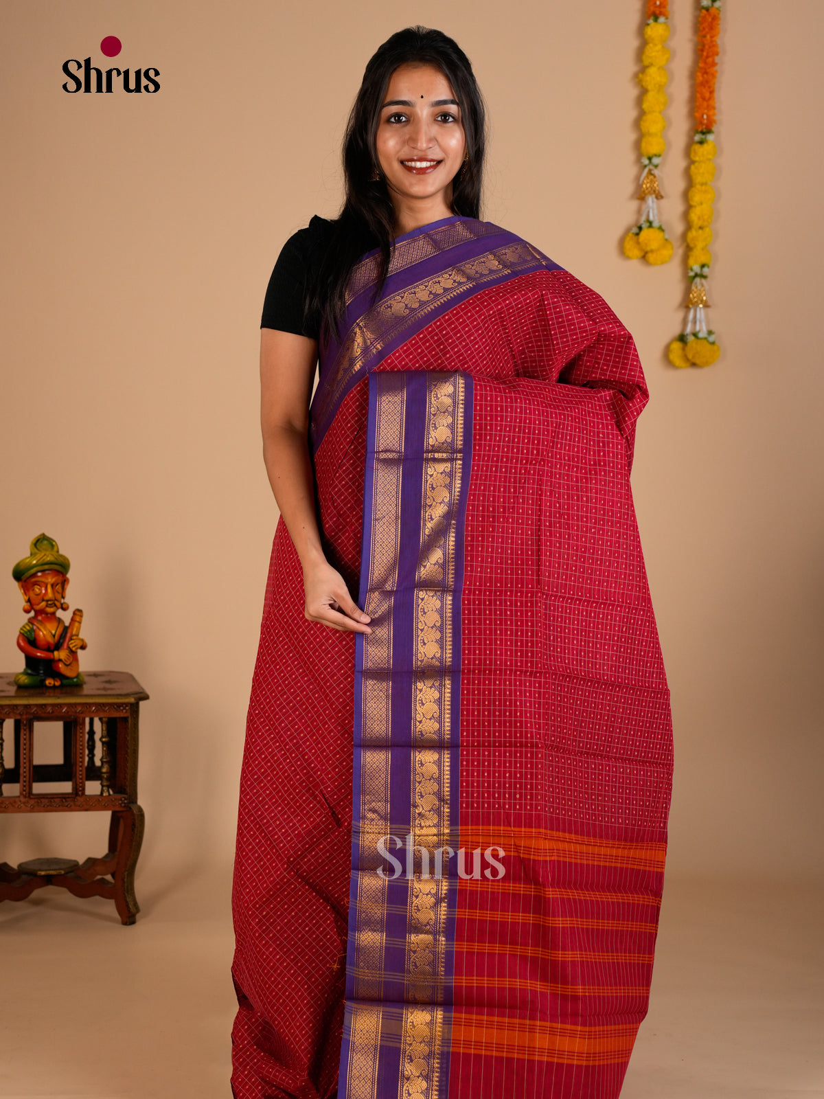 Chettinad Cotton Saree - ECS26096 - Shop on Shrus.com