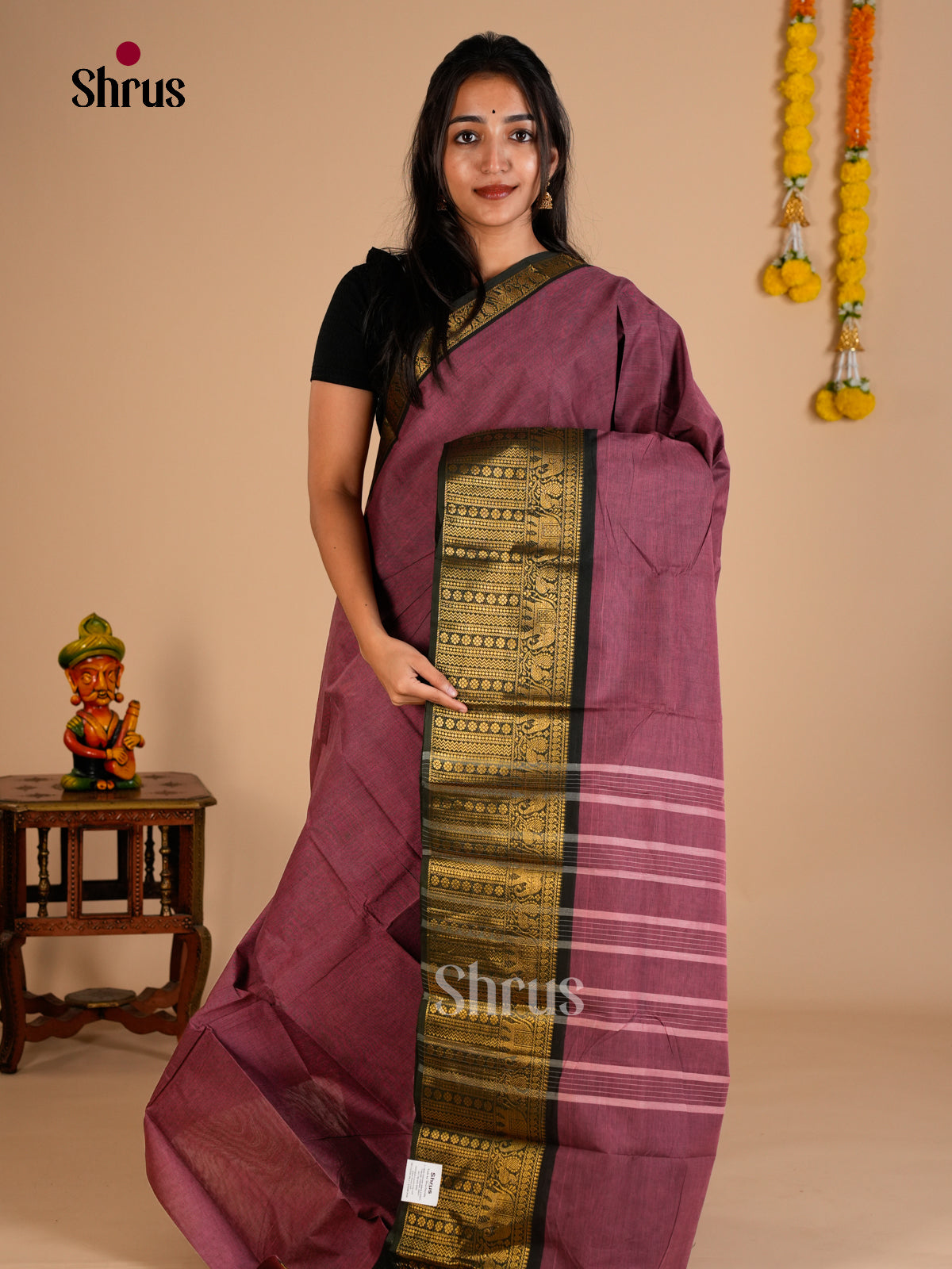 Chettinad Cotton-Without Blouse Saree - ECS26116 - Shop on Shrus.com
