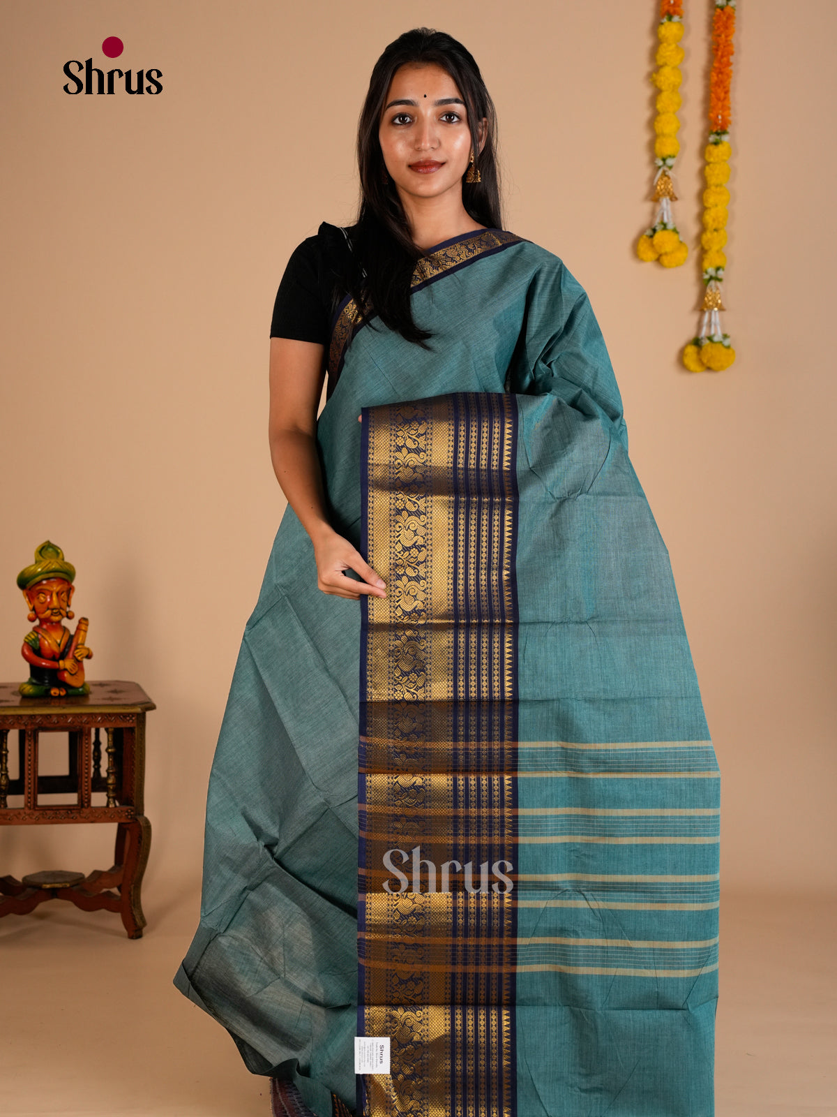 Chettinad Cotton-Without Blouse Saree - ECS26118 - Shop on Shrus.com