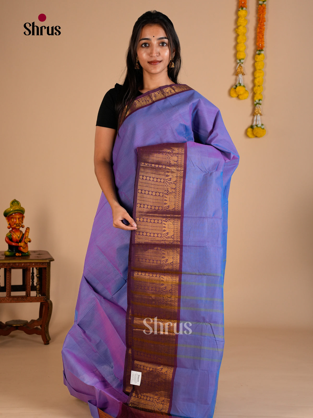Chettinad Cotton-Without Blouse Saree - ECS26126 - Shop on Shrus.com