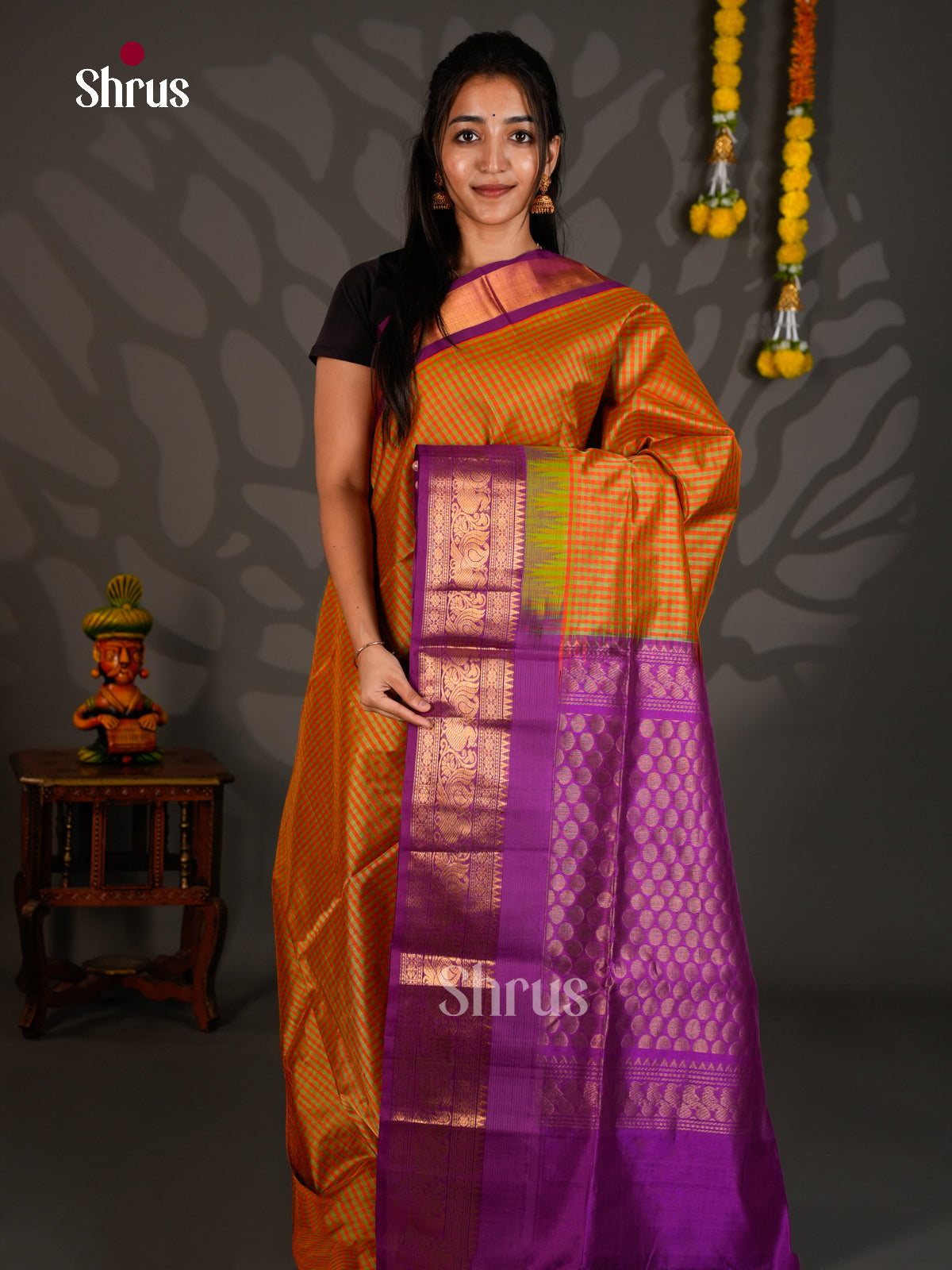 Silk Cotton Saree - ECS27040 - Shop on Shrus.com