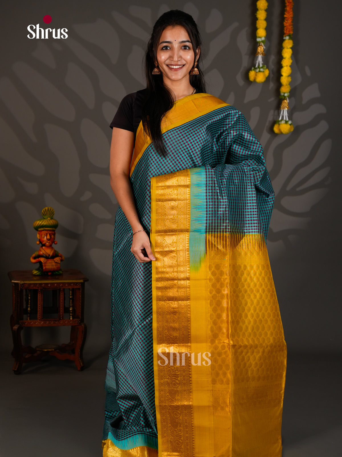 Silk Cotton Saree - ECS27043 - Shop on Shrus.com