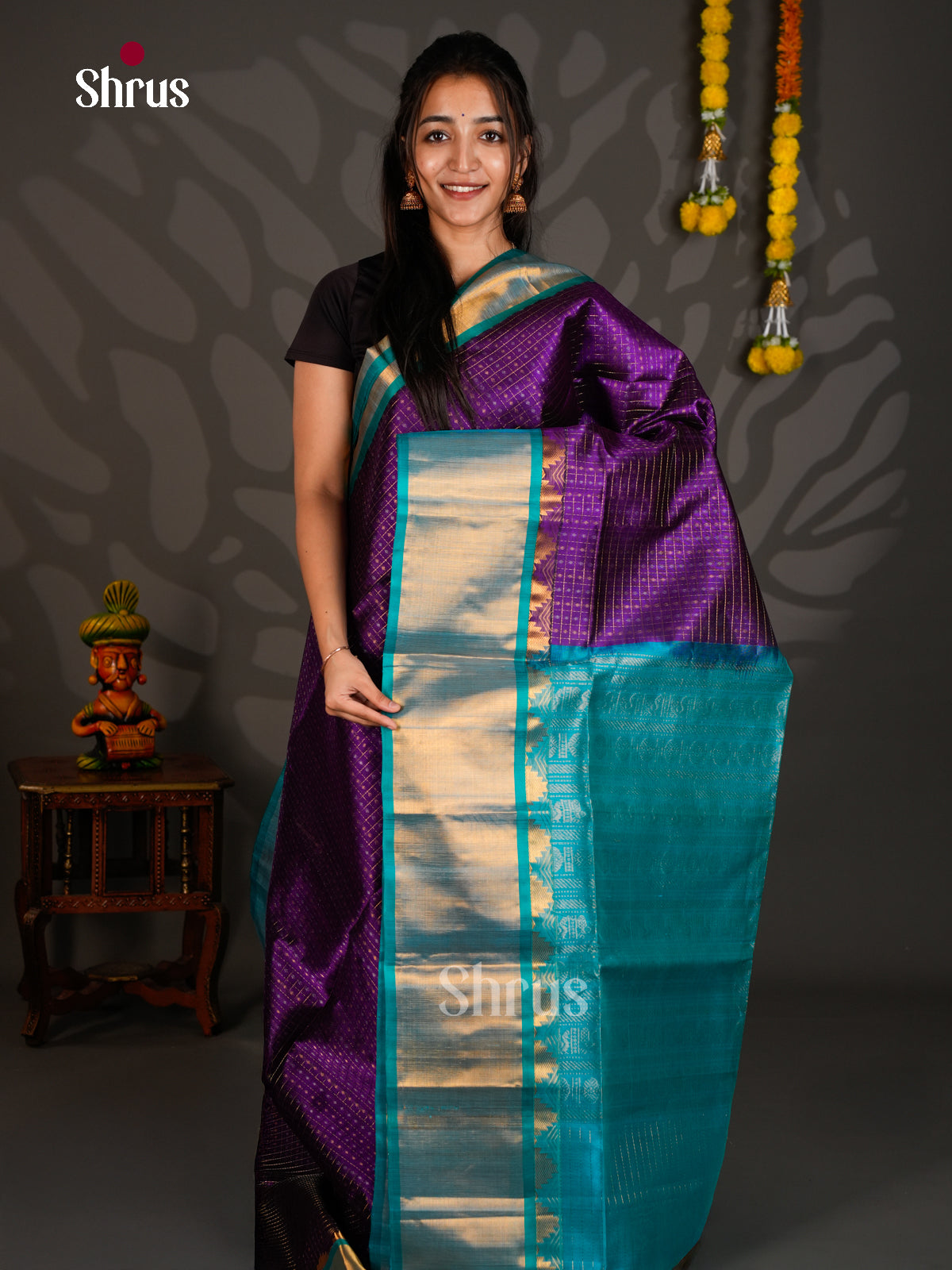 Silk Cotton Saree - ECS27048 - Shop on Shrus.com
