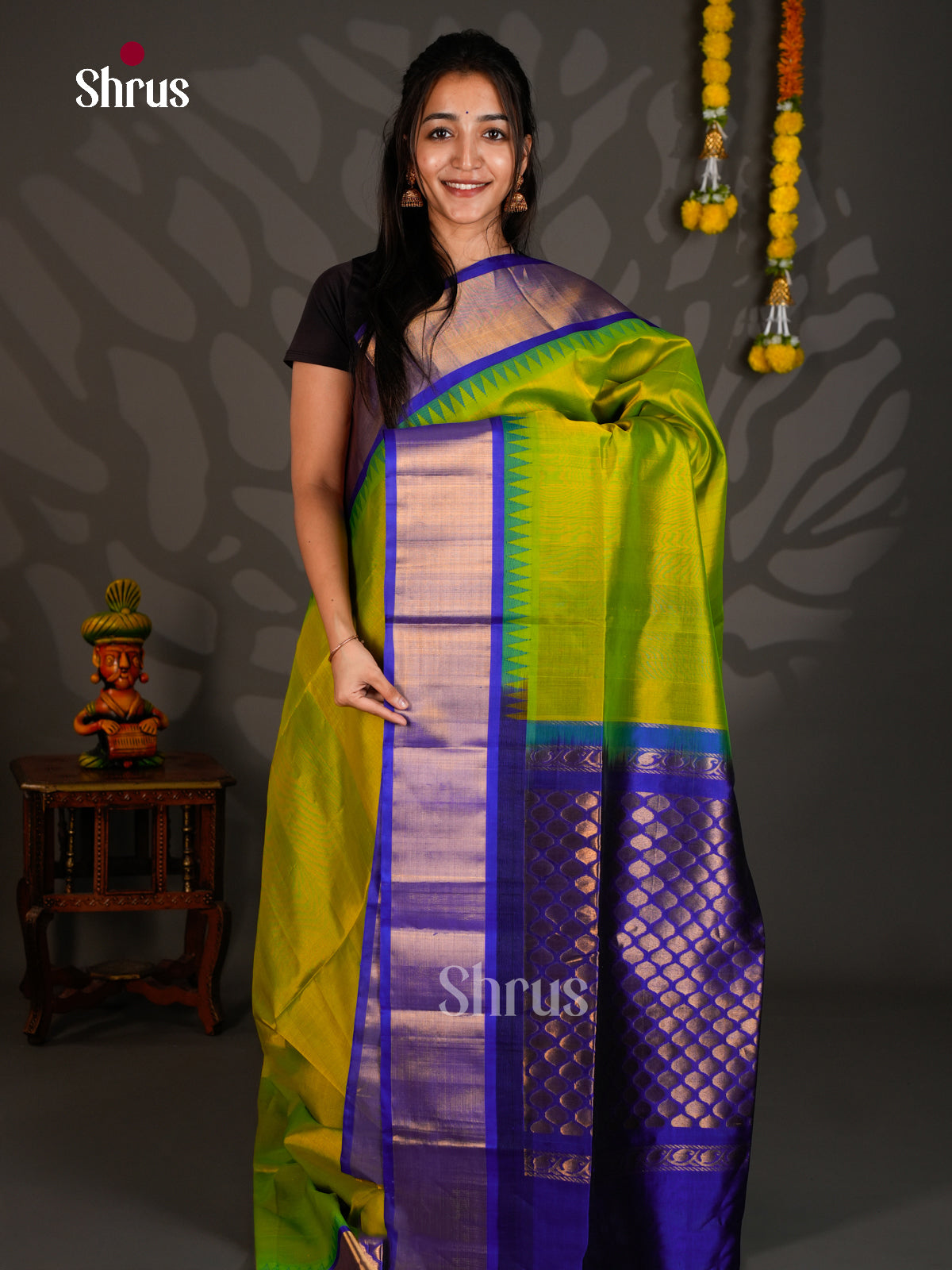 Silk Cotton Saree - ECS27067 - Shop on Shrus.com