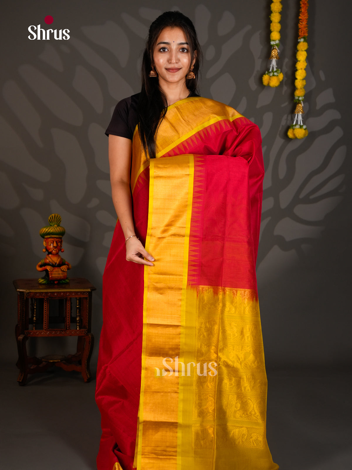 Silk Cotton Saree - ECS27071 - Shop on Shrus.com