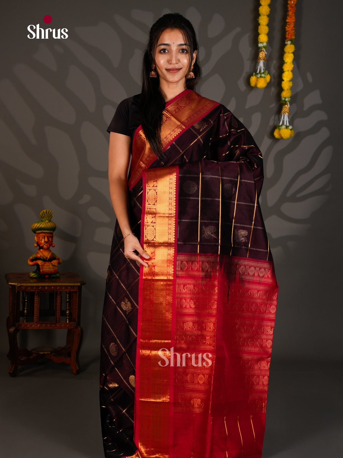 Silk Cotton Saree - ECS27072 - Shop on Shrus.com