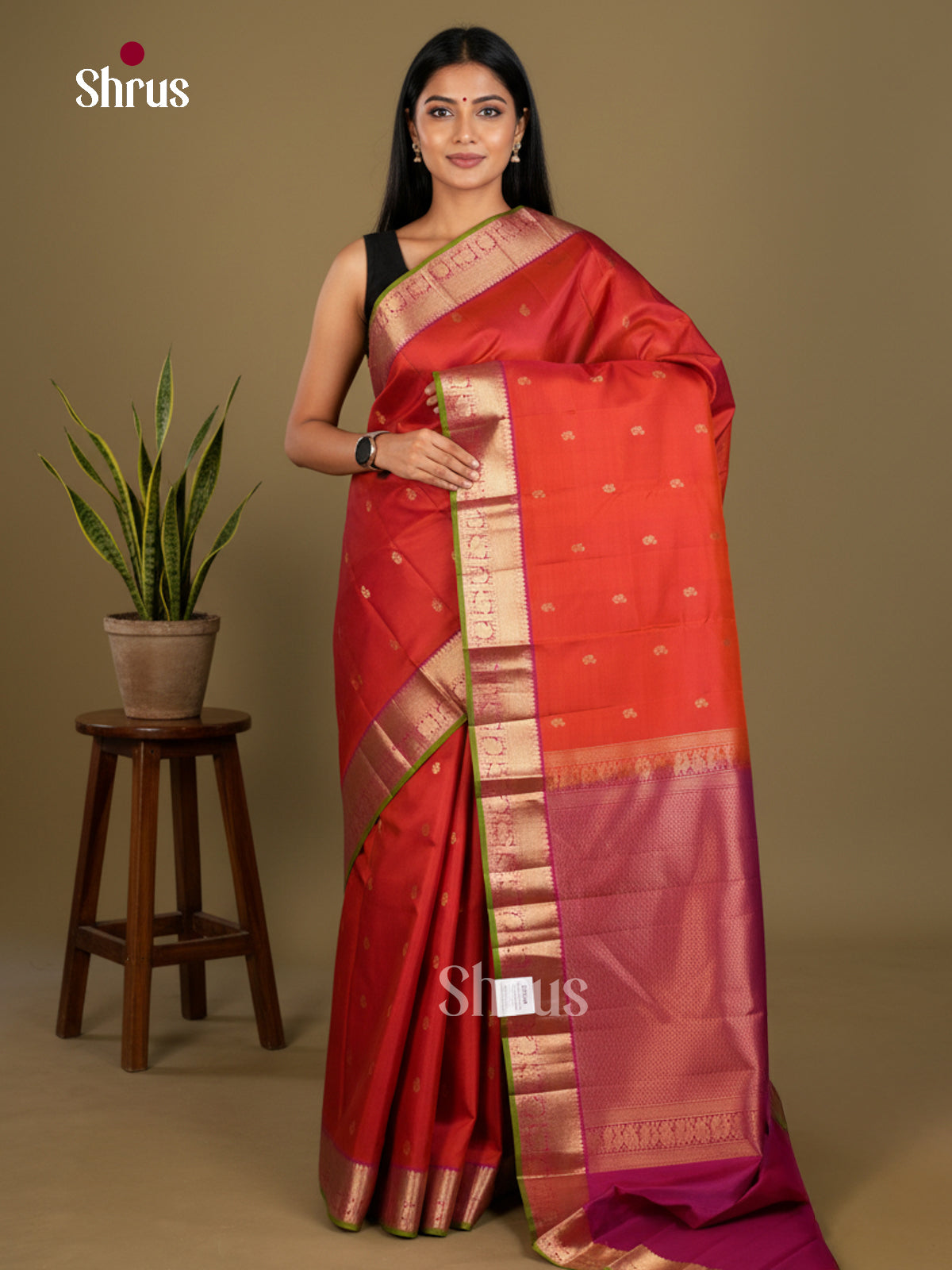Kanchipuram silk Saree - EDS04003 - Shop on Shrus.com