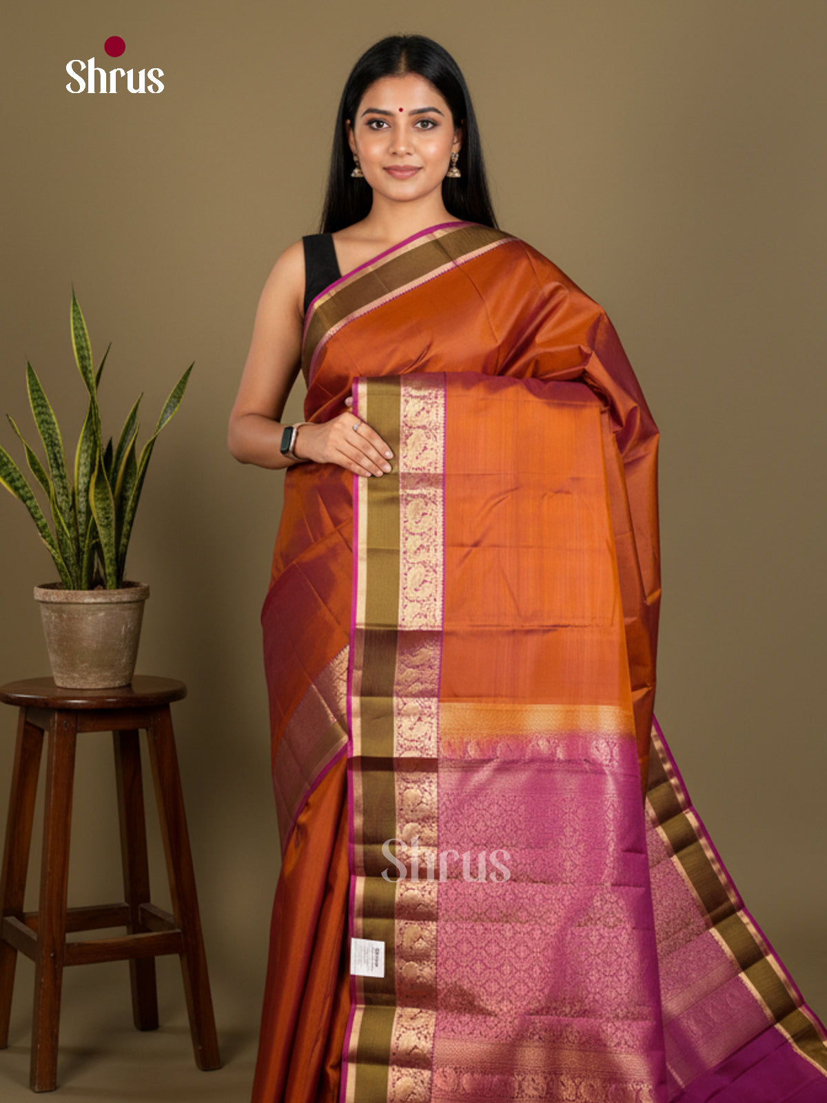 Kanchipuram silk Saree - EDS04004 - Shop on Shrus.com