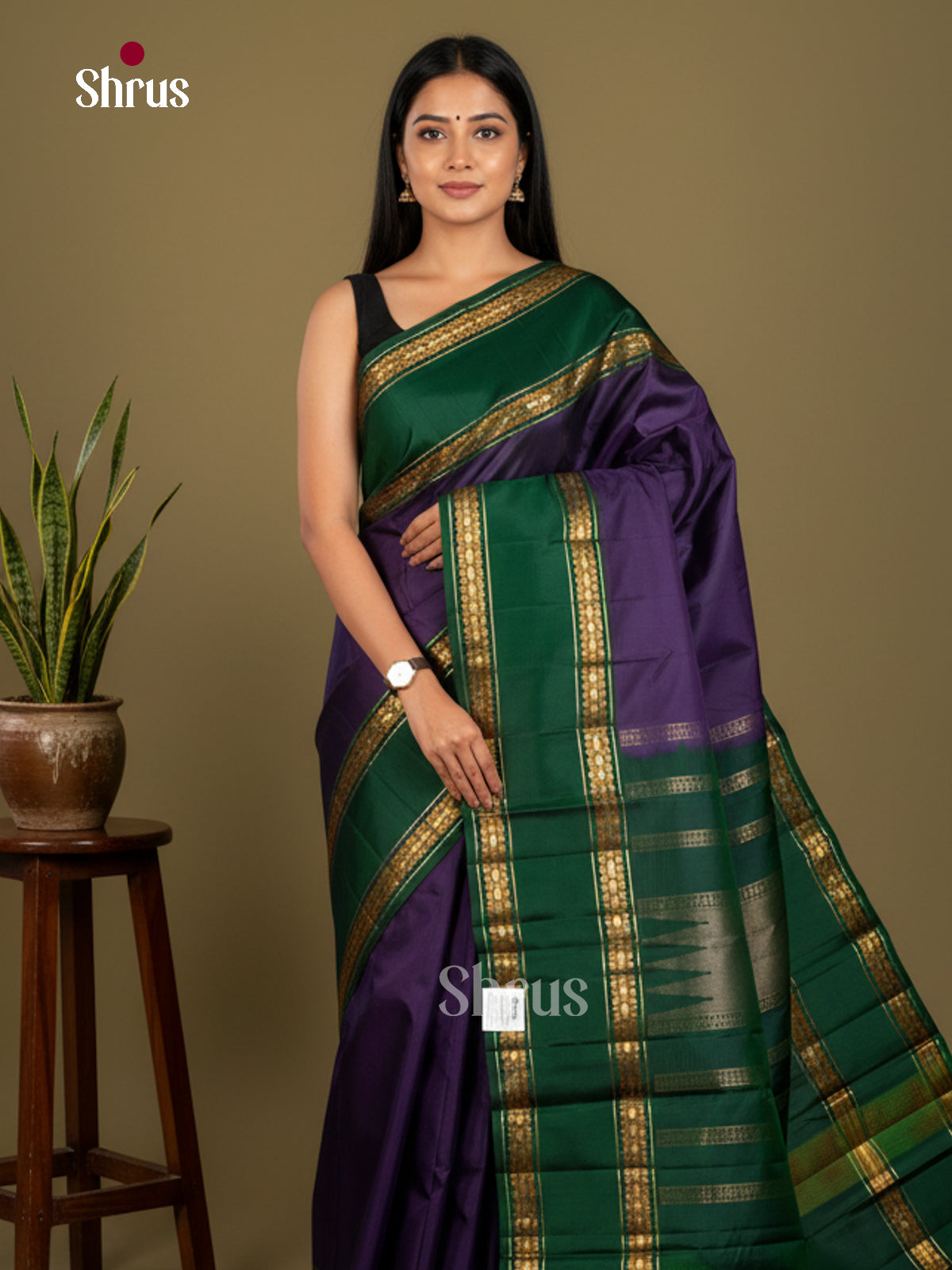 Kanchipuram silk Saree - EDS04013 - Shop on Shrus.com