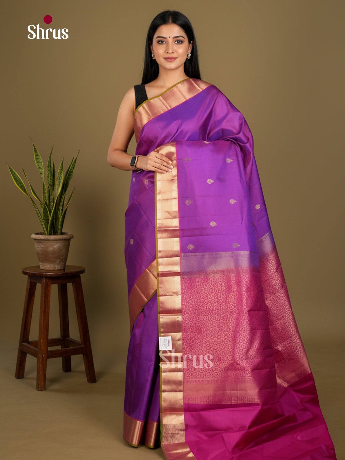 Kanchipuram silk Saree - EDS04025 - Shop on Shrus.com
