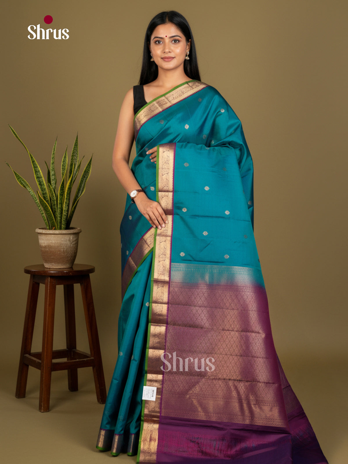 Kanchipuram silk Saree - EDS04030 - Shop on Shrus.com