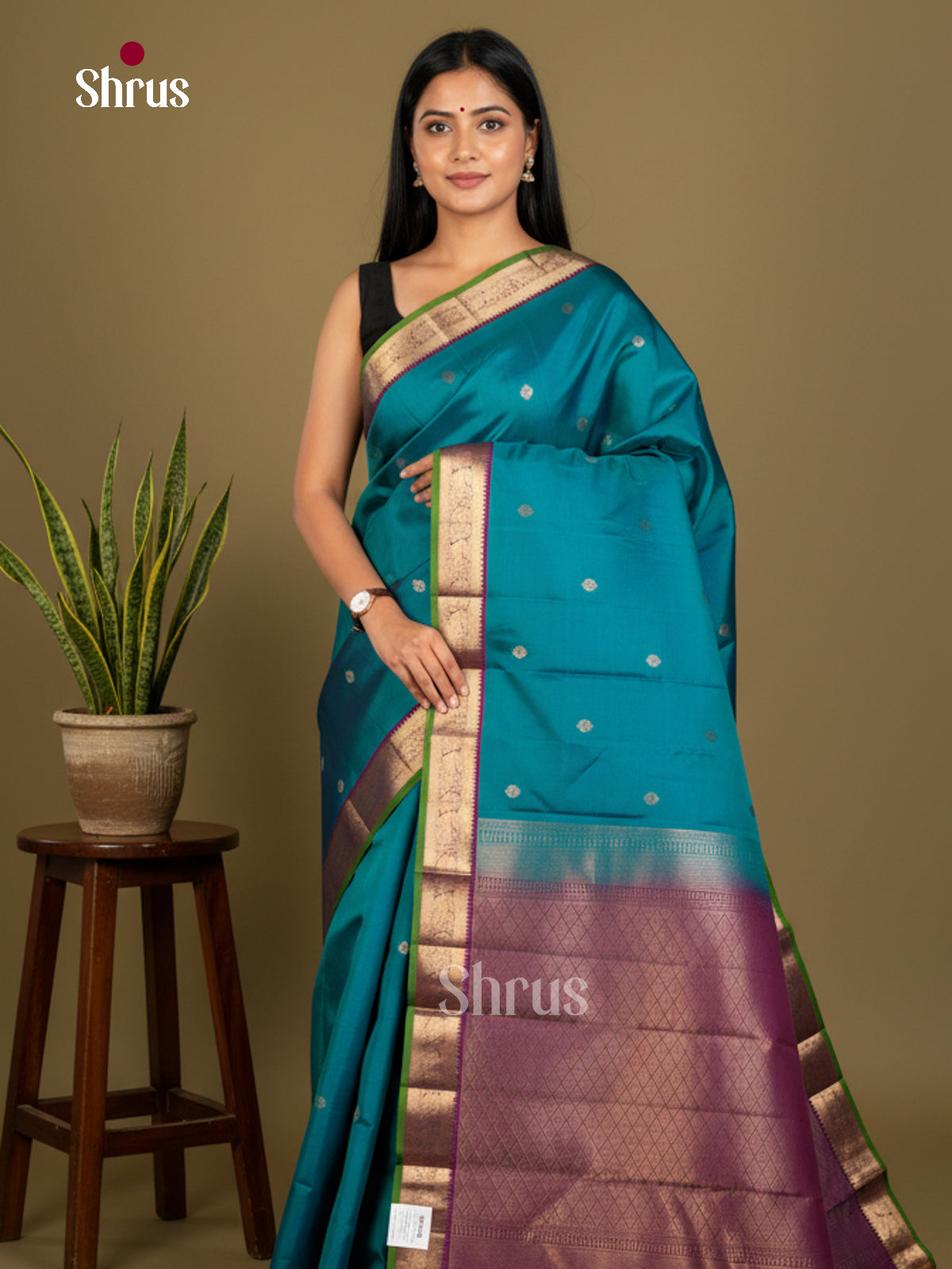 Kanchipuram silk Saree - EDS04030 - Shop on Shrus.com