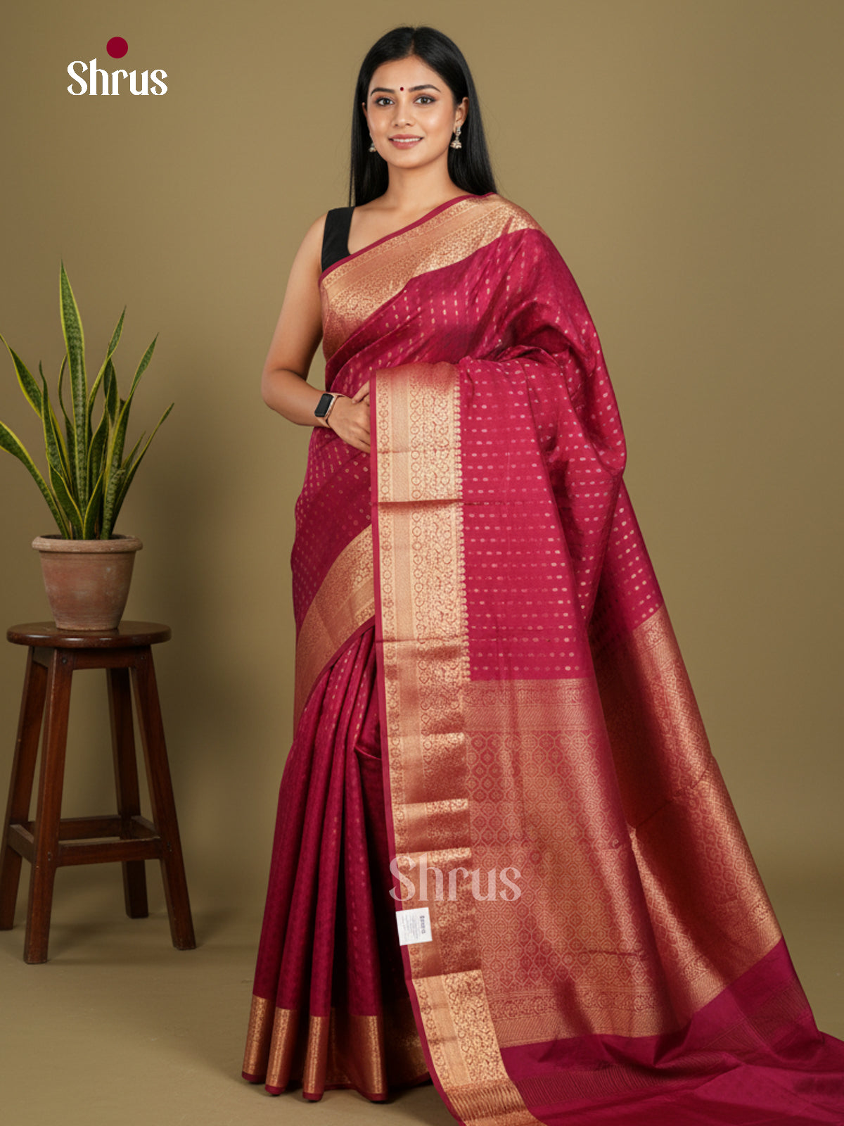 Kanchipuram-halfpure Saree - EDS04081 - Shop on Shrus.com