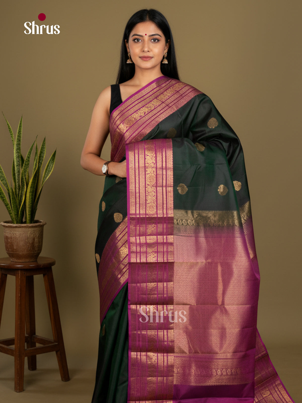 Kanchipuram silk Saree - EDS04119 - Shop on Shrus.com