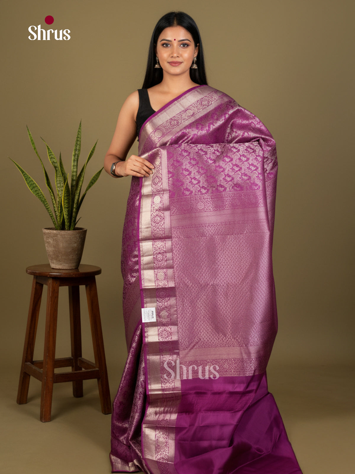Kanchipuram silk Saree - EDS04152 - Shop on Shrus.com