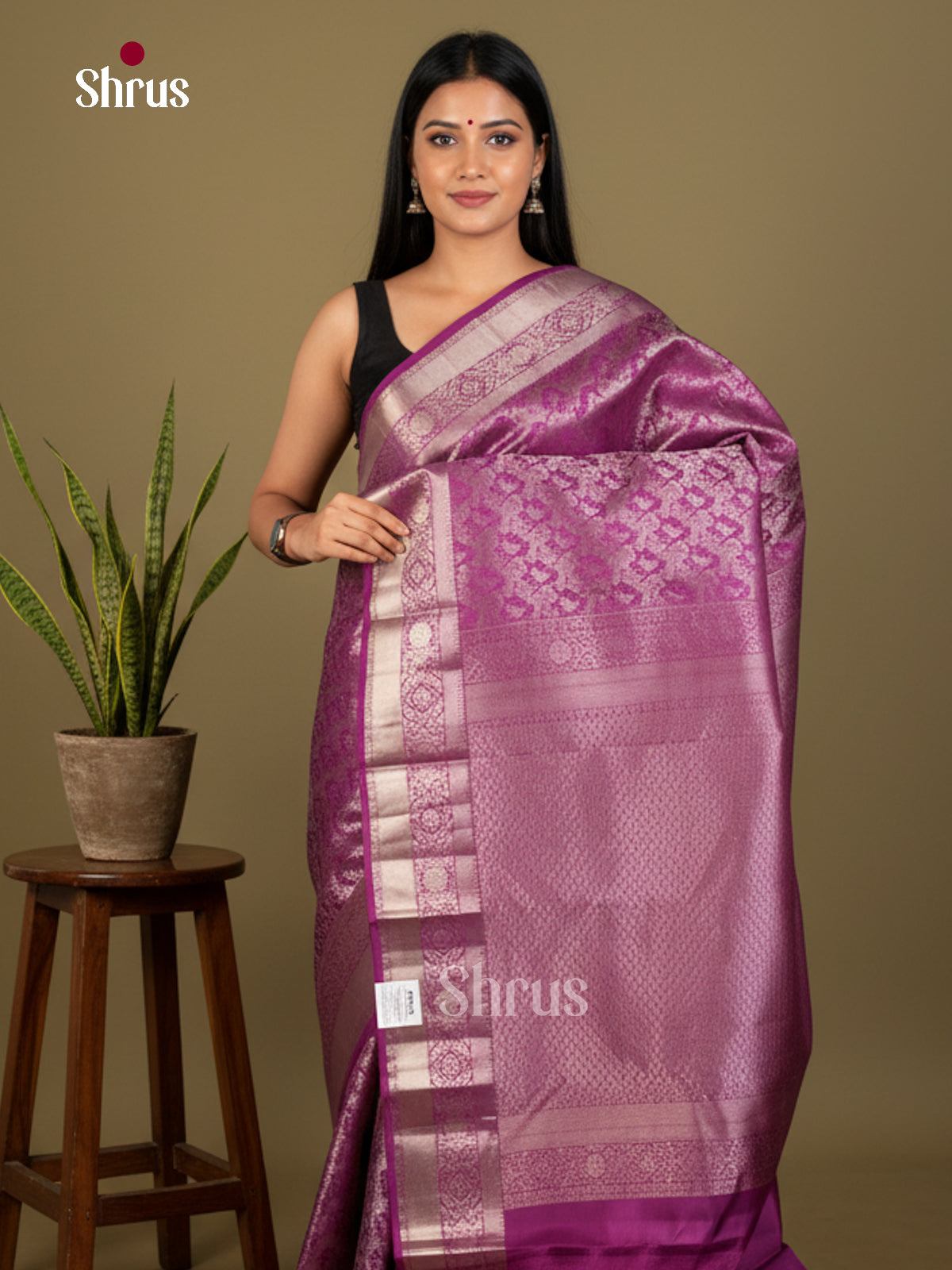 Kanchipuram silk Saree - EDS04152 - Shop on Shrus.com