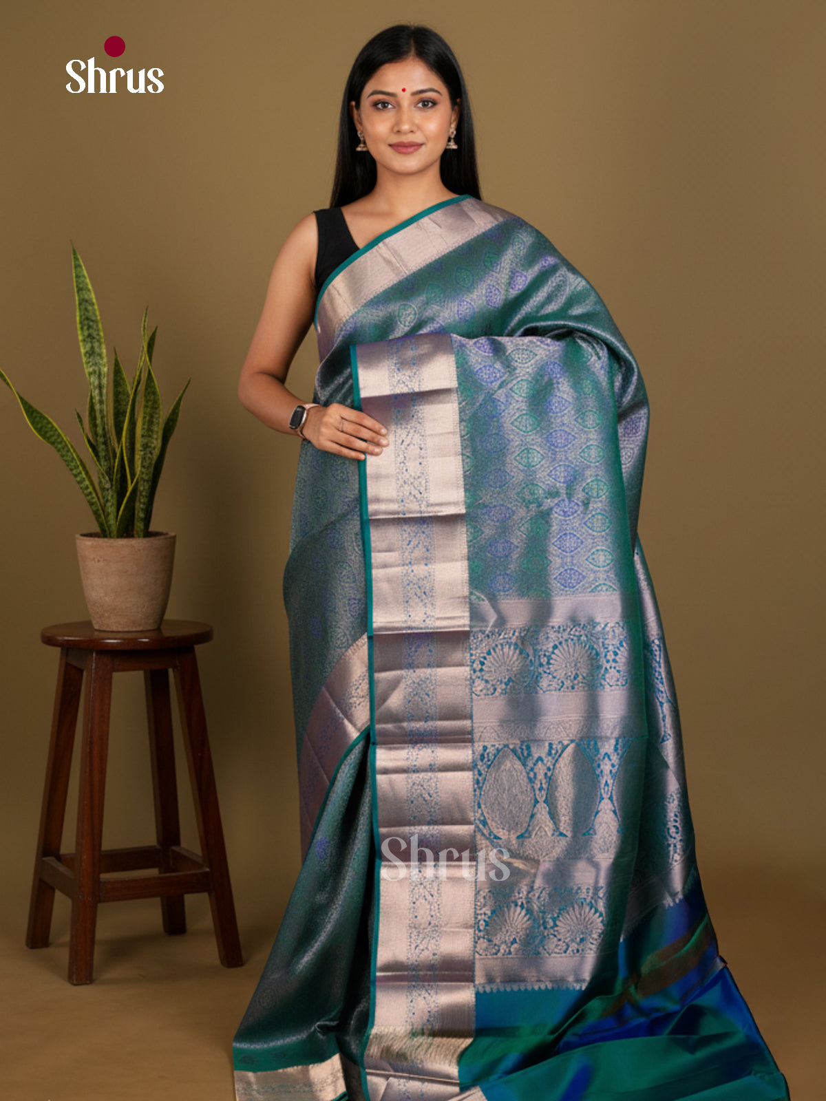 Kanchipuram silk Saree - EDS04165 - Shop on Shrus.com