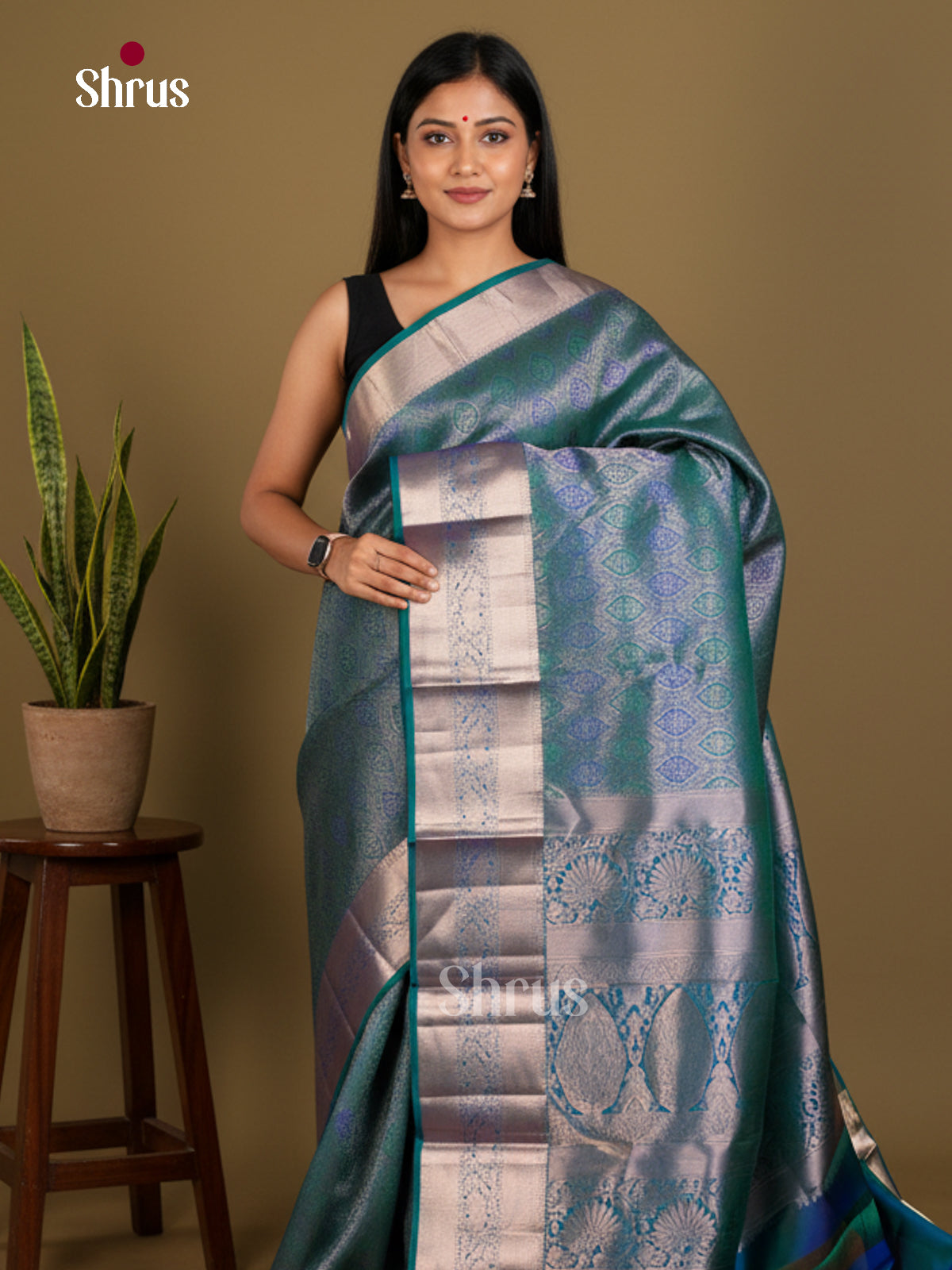 Kanchipuram silk Saree - EDS04165 - Shop on Shrus.com
