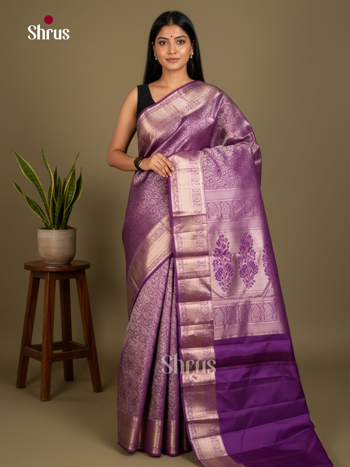 Kanchipuram silk Saree - EDS04174 - Shop on Shrus.com