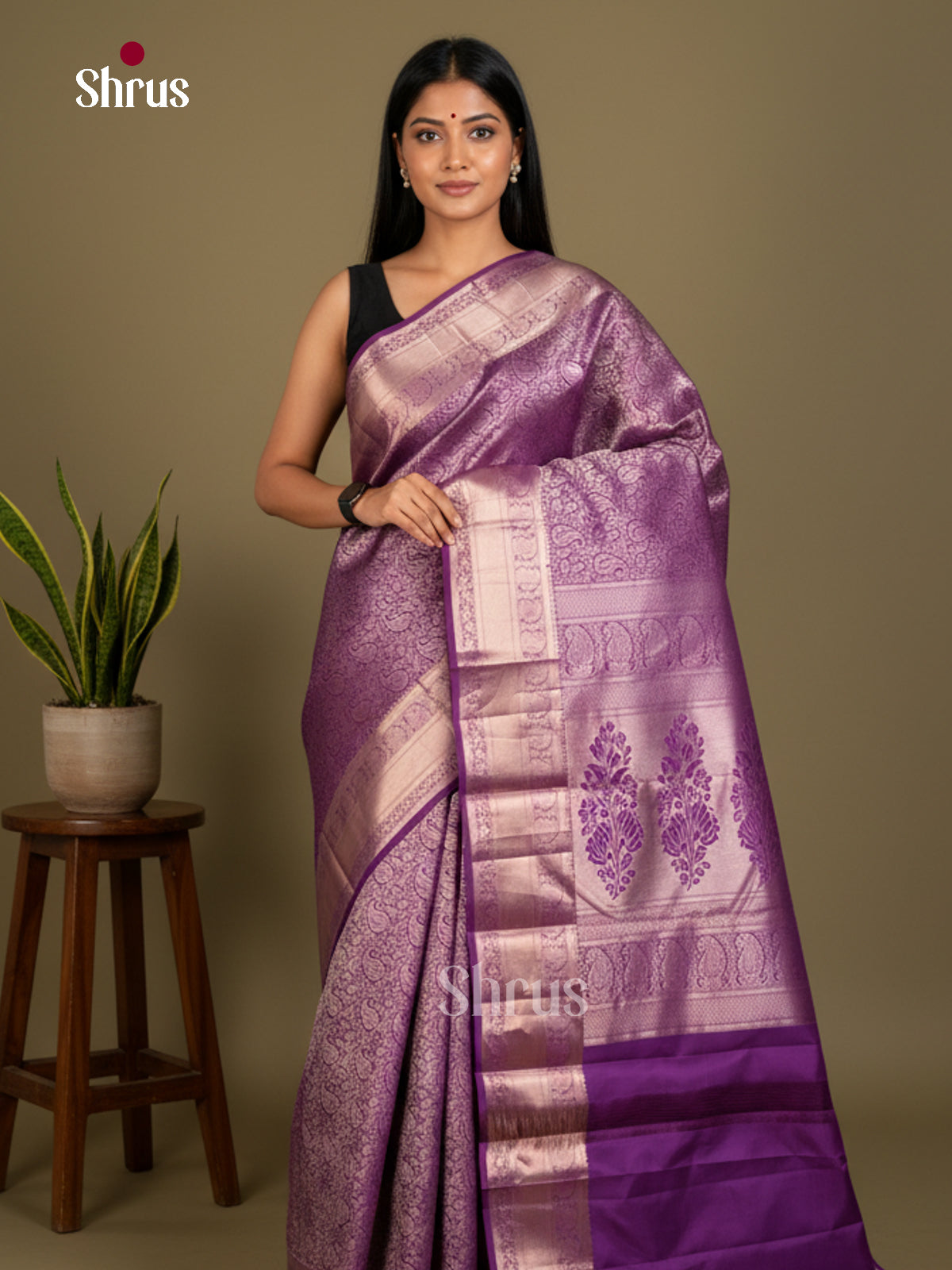 Kanchipuram silk Saree - EDS04174 - Shop on Shrus.com