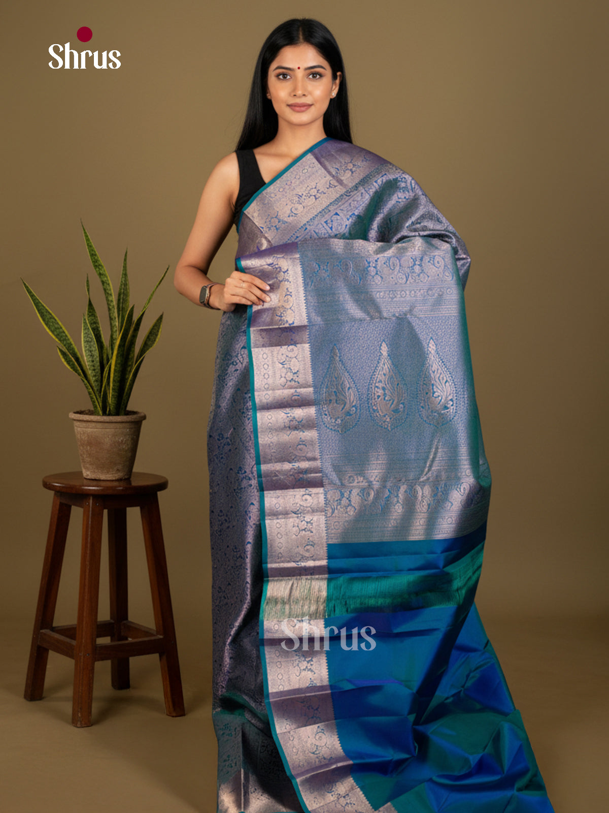 Kanchipuram silk Saree - EDS04184 - Shop on Shrus.com