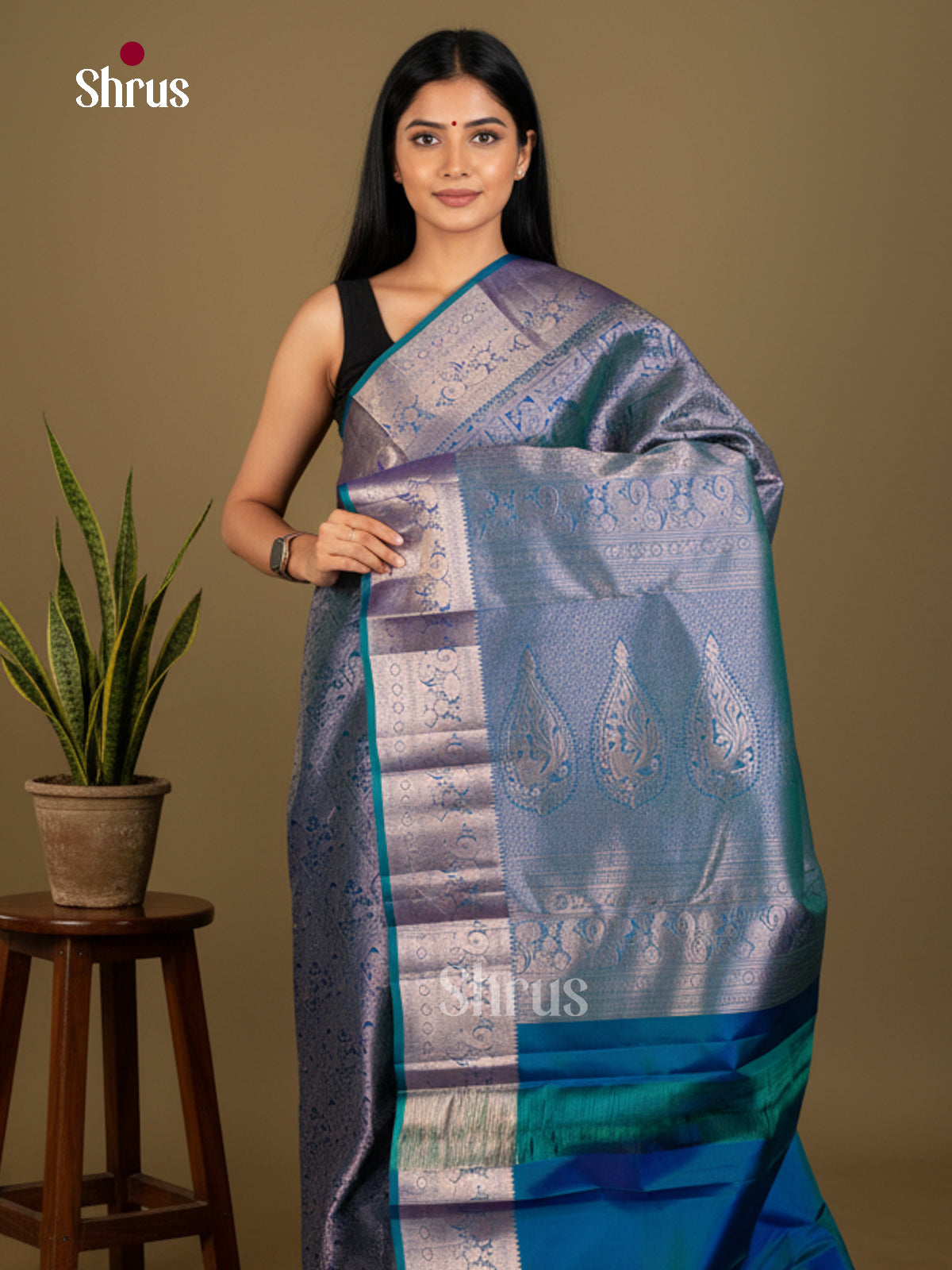 Kanchipuram silk Saree - EDS04184 - Shop on Shrus.com