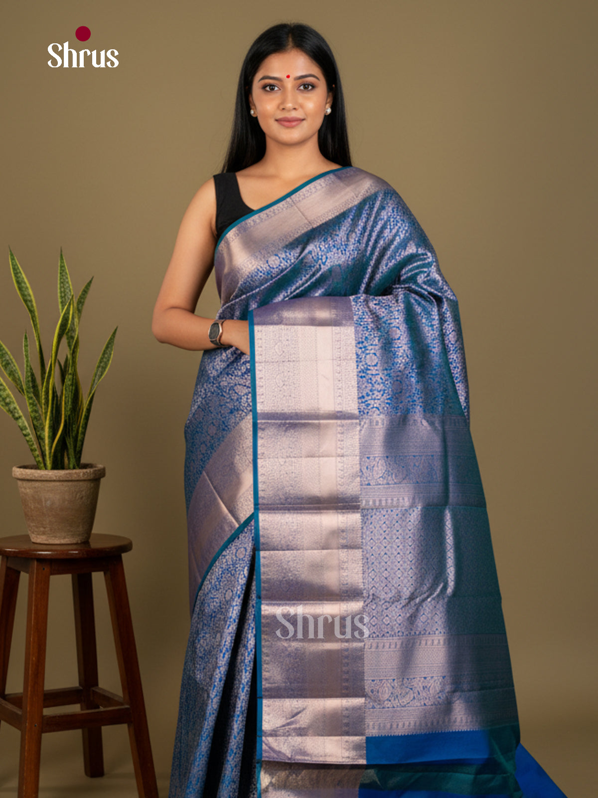 Kanchipuram silk Saree - EDS04185 - Shop on Shrus.com