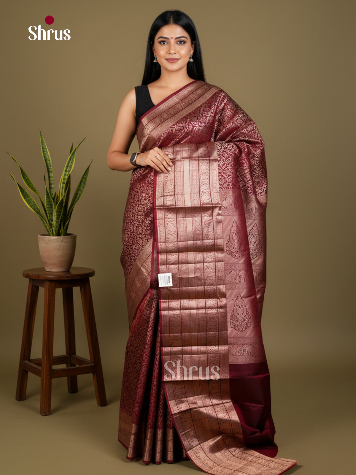 Kanchipuram silk Saree - EDS04188 - Shop on Shrus.com