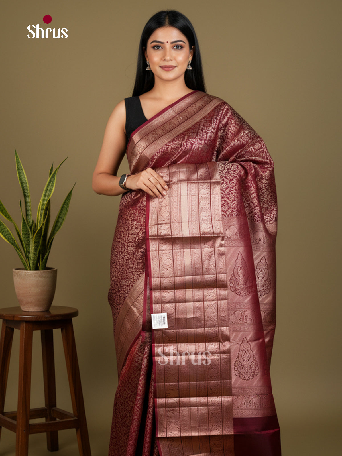 Kanchipuram silk Saree - EDS04188 - Shop on Shrus.com