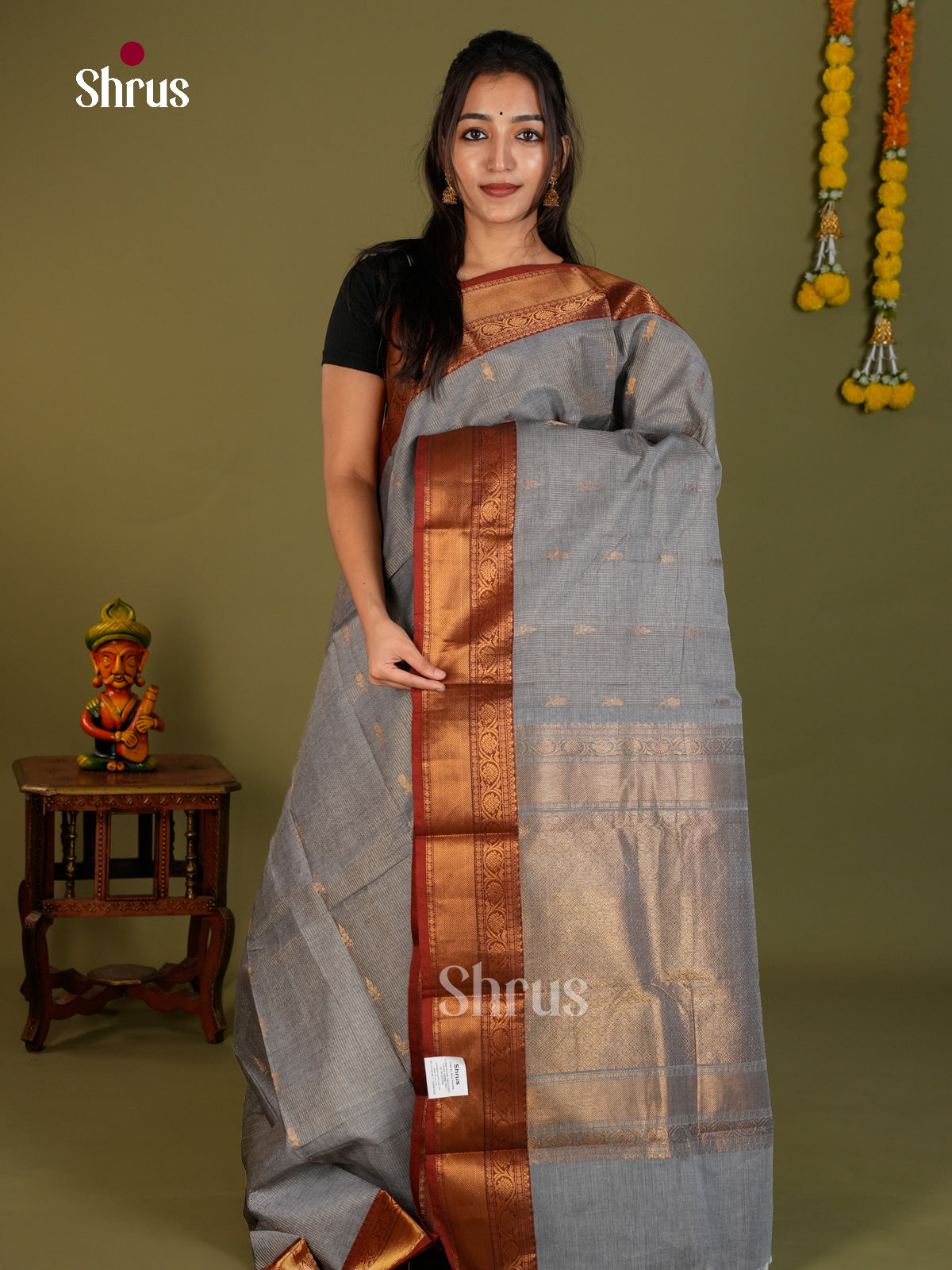 Chettinad Cotton Saree - EDS06083 - Shop on Shrus.com