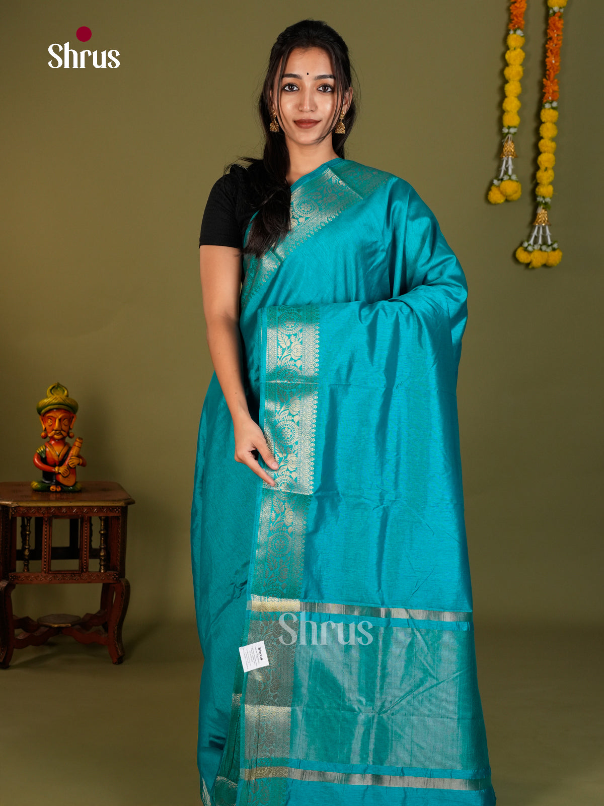 Semi Rawsilk Saree - EDS06086 - Shop on Shrus.com