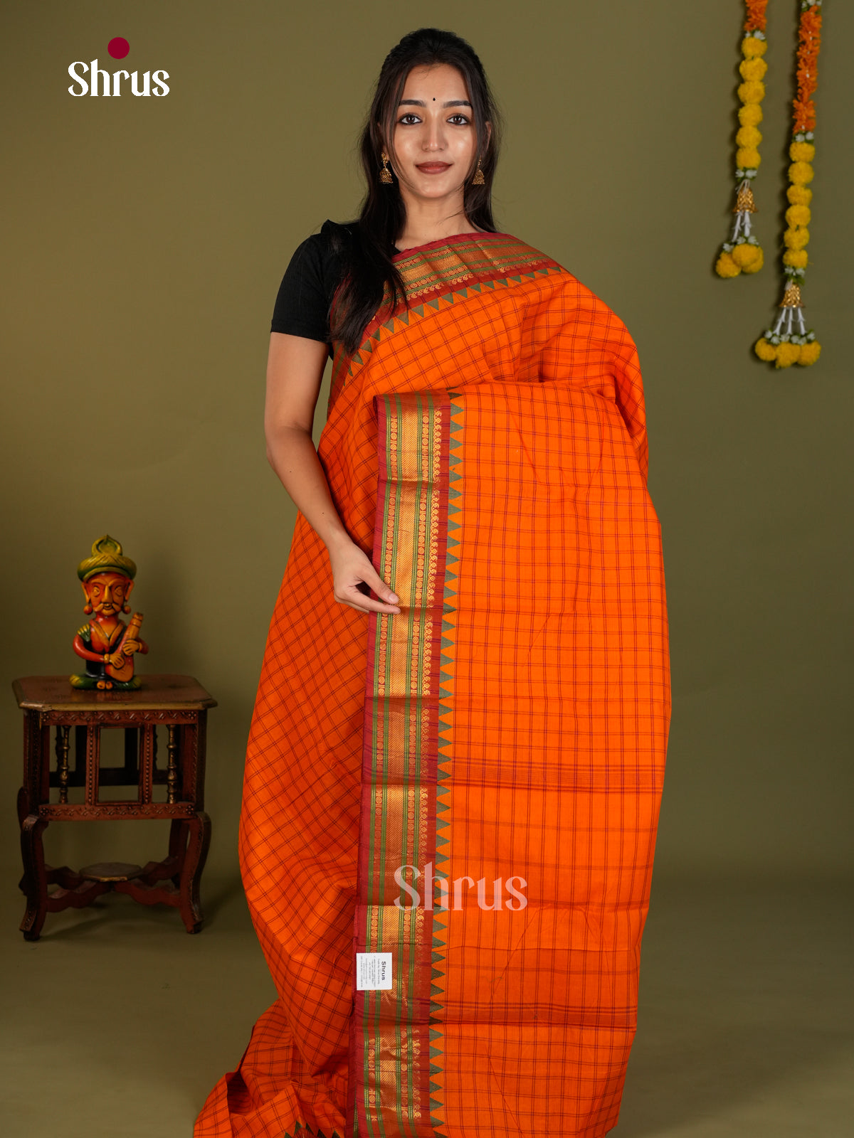 Chettinad Cotton Saree - EDS06110 - Shop on Shrus.com