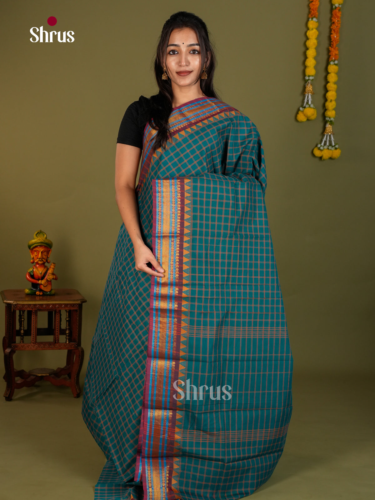 Chettinad Cotton Saree - EDS06111 - Shop on Shrus.com