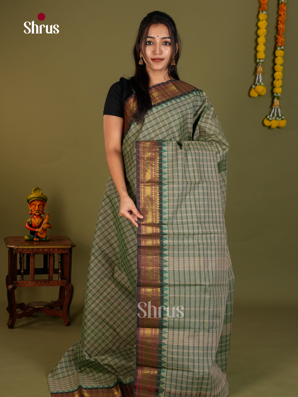 Chettinad Cotton Saree - EDS06112 - Shop on Shrus.com