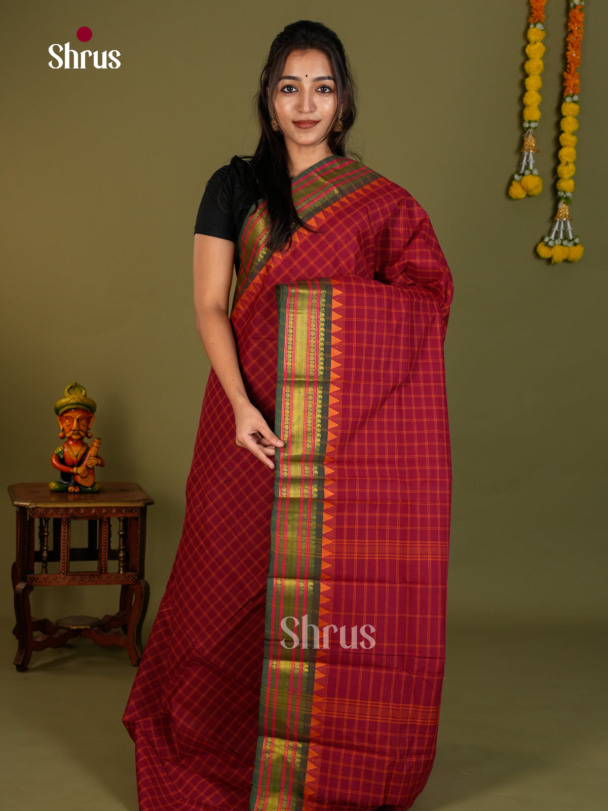 Chettinad Cotton Saree - EDS06114 - Shop on Shrus.com